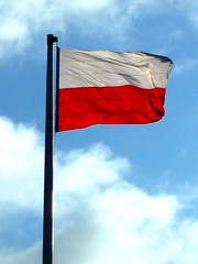 Flag of Poland at Arkadia in Warsaw 2015